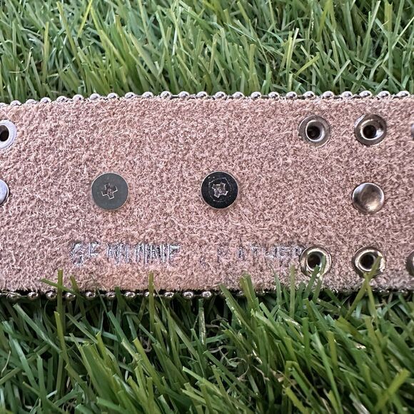 Blazin Roxx Bling Black Leather Belt Large Buckle Rhinestones Womans Size Large - Picture 8 of 11